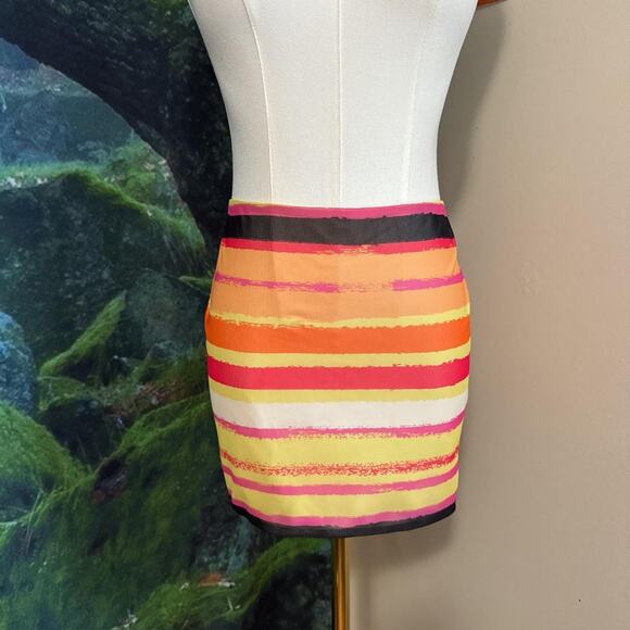 tiger mist rainbow stripe mini skirt y2k bodycon - Picture 3 of 5